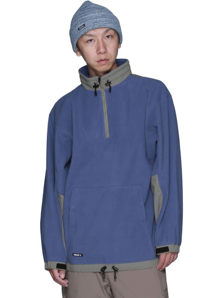 PONTAPES Snowboard Size Snowboard Jacket for Men and Ski and Innerwear Half-Zip Shirt, Water-Repellent, Windproof, Film-Insulated, Navy, PONF-200B,