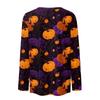 Women's Fashion Casual Long Sleeve Halloween Print Pullover Sweatshirt Crew Neck Top for Fall Seasonal Wear
