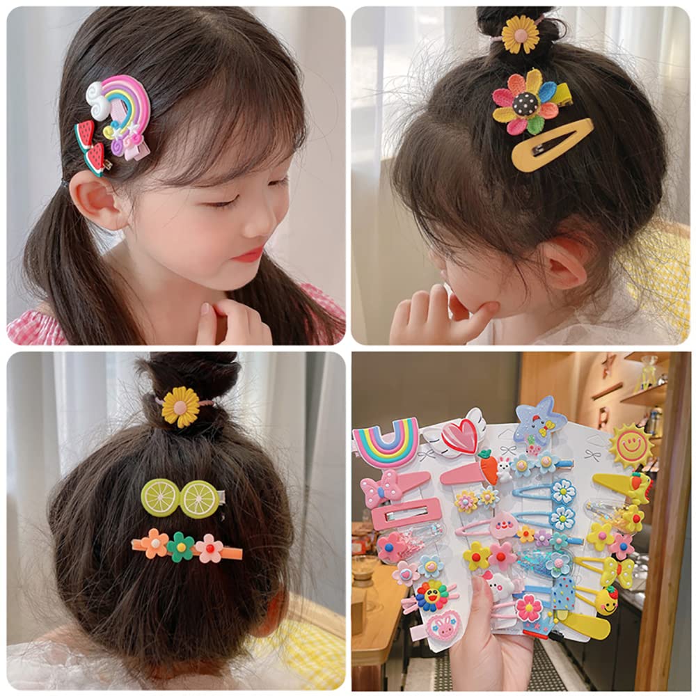 GOCROWEEN 28-Piece Deluxe Hair Clip Set for Girls, Kids Hairpins, Hair Ties, Hair Accessories, Hair Bands, Hair Ornaments, Stylish Hair Ornaments for