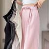 Women's Satin Jacquard Straight Leg Pants - Summer, High-End, Thin, New Chinese Style, Ice Silk, Narrow, Wide Leg.