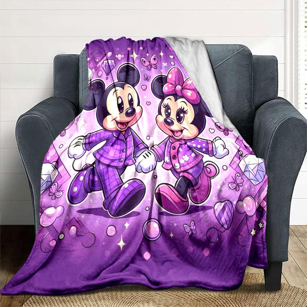 Mickey Minnie'S Sweet Adventure Flannel Blanket Super Soft Warm Cozy Blanket For Sofa Bed Office Travel Allseason Home Decor Gift