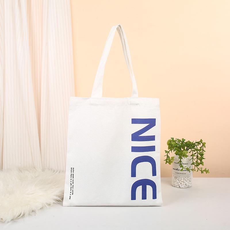 Custom Eco-Friendly Canvas Tote Bag with High-End Feel and Logo for Advertising and Shopping.