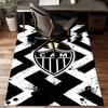 Black And White Stripes With Shield Printed Office Carpet Chair Cushion  Entryway Rug, Rugs for Living Room, Bedroom Christmas gifts