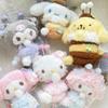Sanrio Whispers Blossom Field Kuromi Cinnamoroll KT My Melody Plush Keychain Kawaii Flower Field Kitty Soft Doll Bag Charm Gift