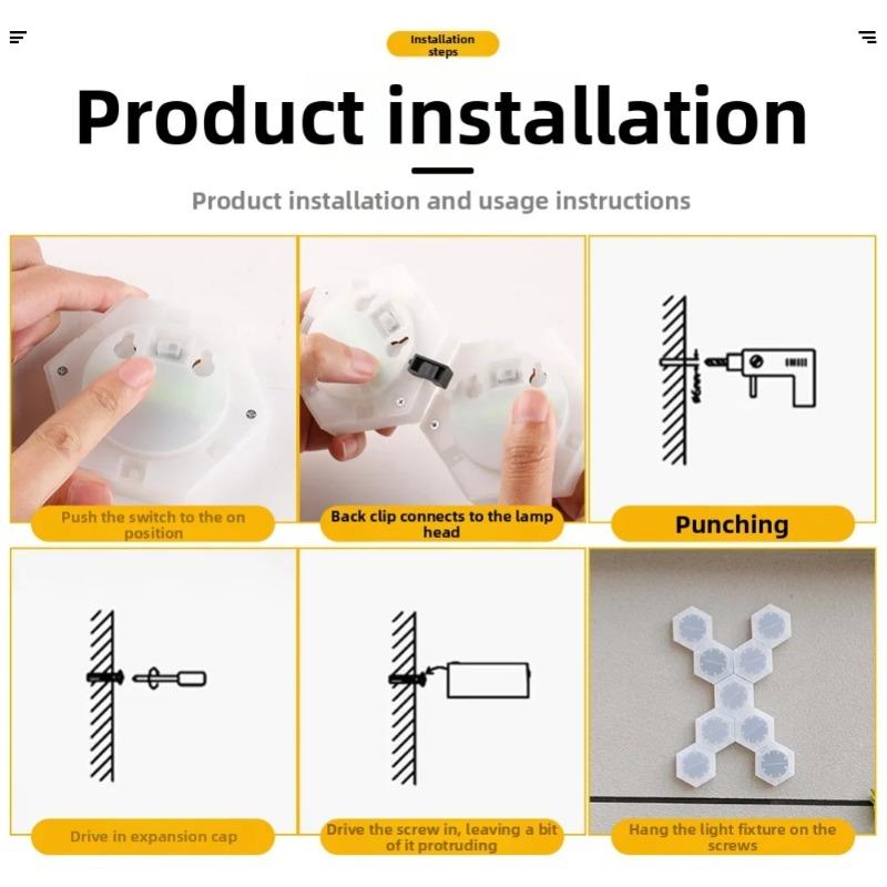 DIY Modular Solar Hexagon Wall Lights – Outdoor White LED Panels Auto-On At Dusk, Perfect for Garden Patio & Balcony Decor