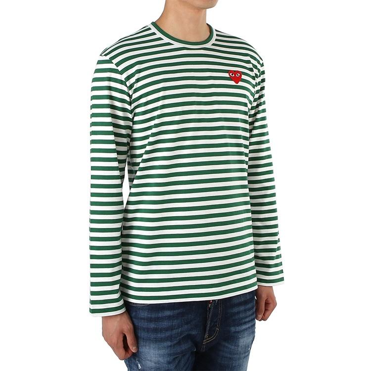 Comme des Garçons PLAY COMME Des GARCONS PLAY Striped Long-Sleeve T-Shirt 'Green' Men's AZ-T164-051-3