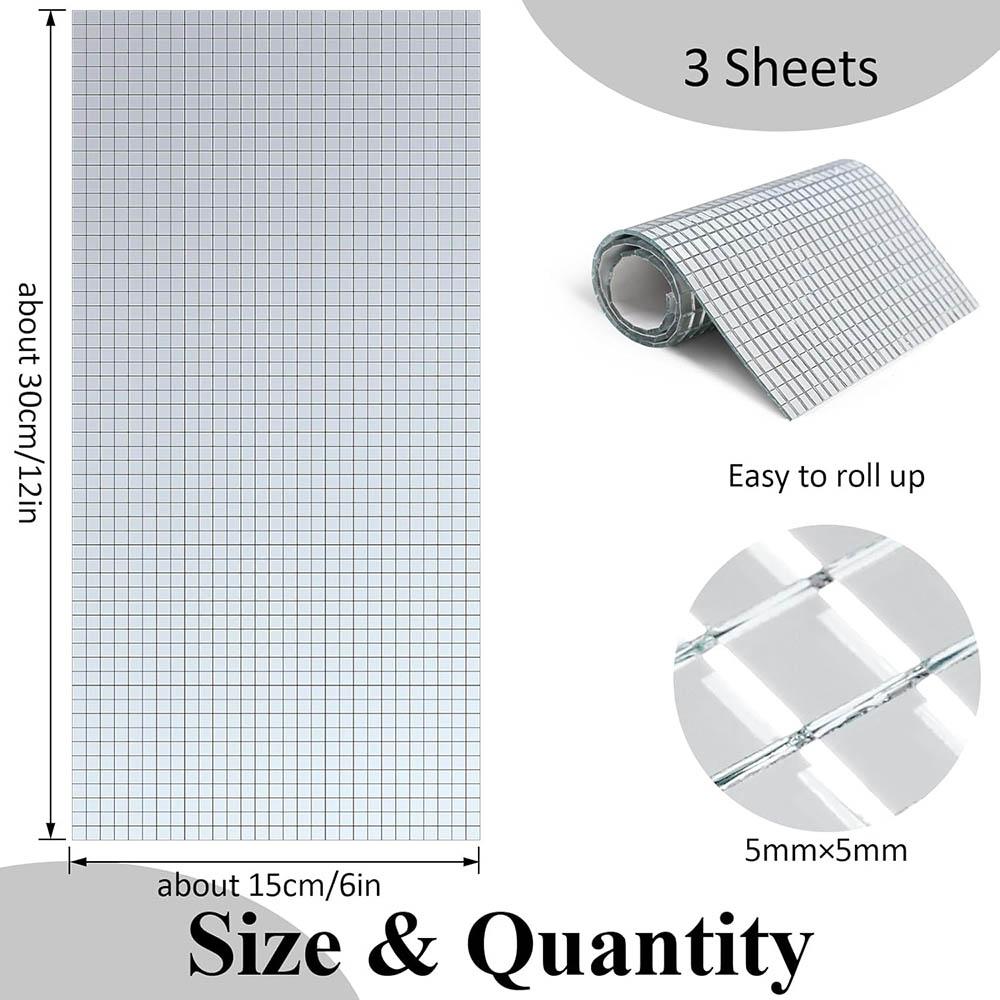 

Mirror Tiles Self Adhesive,Mosaic Tiles Sheet,Disco Ball Tile Stickers,Square Mosaic Mirror Pieces,Small Glass Strips for Crafts 15x30cm