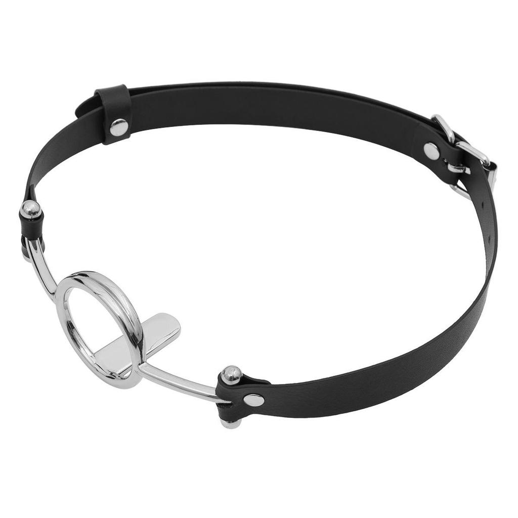 Flirting SM BDSM Metal Stainless Steel Deep Throat Press Tongue Binding Strap Drooling Adult Sex Toys Mouth Ring Stopper