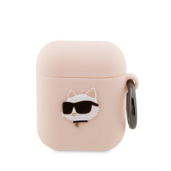Karl Lagerfeld KLA2RUNCHP AirPods 1/2 cover pink Silicone Choupette Head 3D