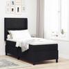 Boxspring Bed with Pillow and Headboard Black 190 X 90 Cm Fabric