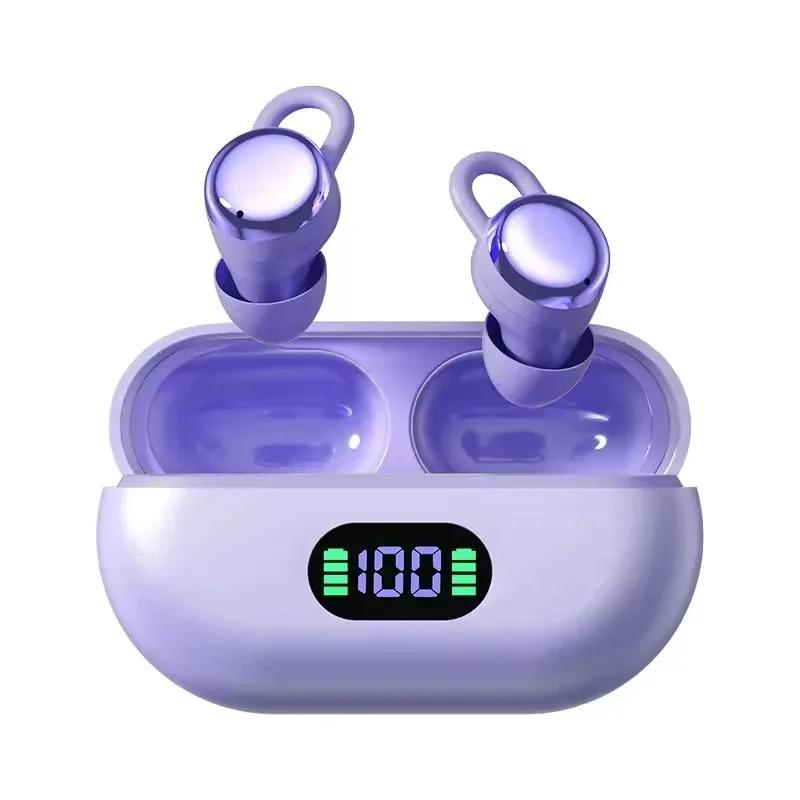 Wireless Bluetooth 5.4 Earphones with ENC Earbuds Noise Eduction Sleeping Ear Clip Lightweight Headphones Stereo Sound For Music
