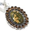 Natural Ocean Jasper Gemstone 925 Sterling Silver Jewelry Pendant 2.56" ETC-13767