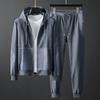 Spring and Autumn Sports and Leisure Set Men's Honeycomb Mesh Elastic Slimming Hoodie Two Piece Set
