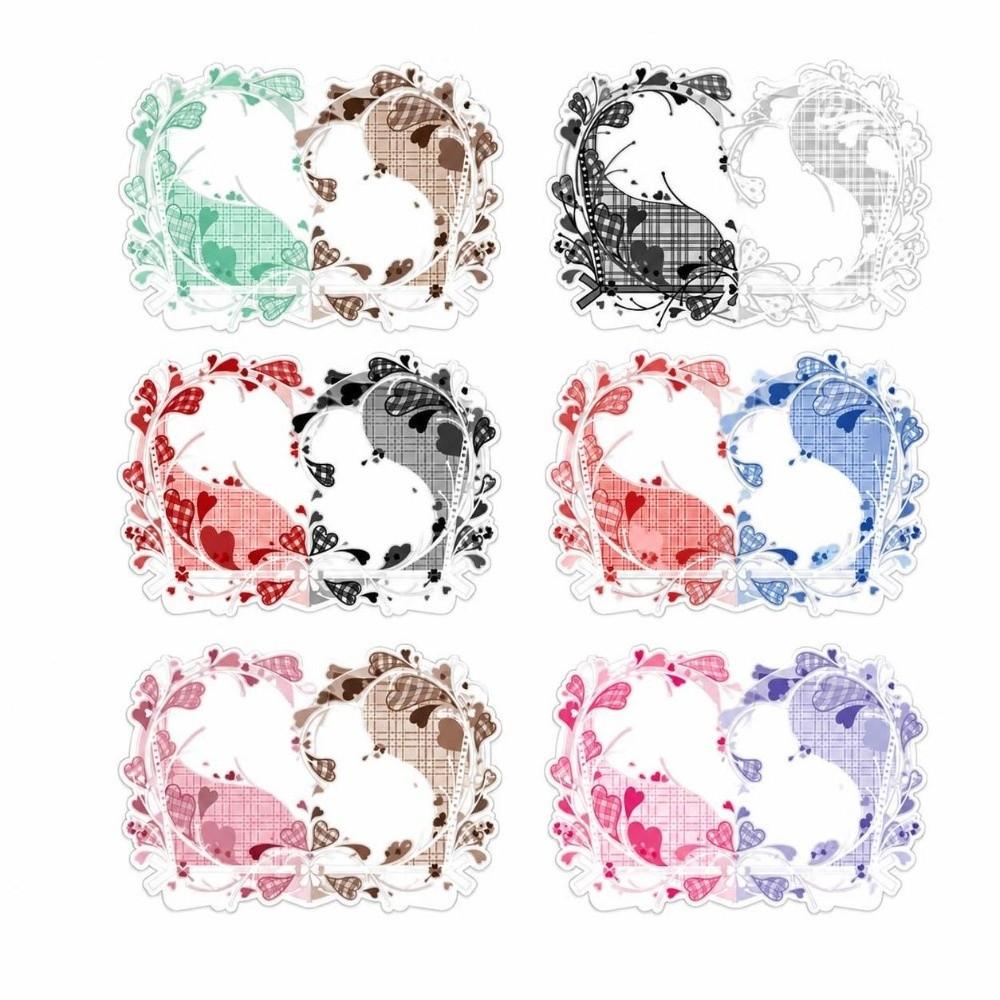 Romantic Double Heart Photo Card Frame 3.5 Inch Acrylic Anime Card Brick Display Case Collection CP Double Grid Photocard Holder