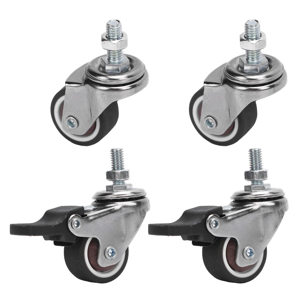 4 ks Kolečko s M6x15mm závitovým dříkem 1 palec Průměr TPR Kolečko pro vozík Pracovní stůl