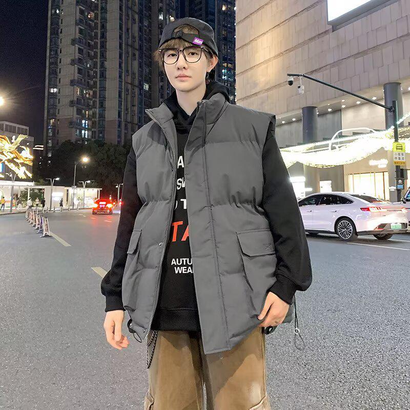 Unisex Winter Warm Down Vest: Sleeveless, Stand-up Collar, Casual Workwear Jacket