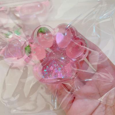 1/2Pcs Pink Strawberry Cat Paw Toy Stress Relief Grape Kitten Paw Squeeze