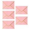 Stiff Double Offset Paper 5Pcs Western Style Envelopes with Gold Foil Trim, Invitation Edge Greeting Card Holders for Wedding, Cards, Business