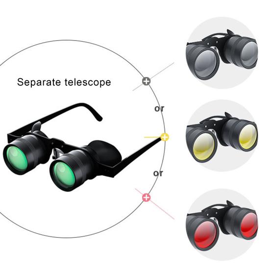 Outdoor Fishing Binoculars Glasses 10X Zoom Magnification Adjustable Hands-Free Portable Bird Watching Theater Concert Binocular Telescope