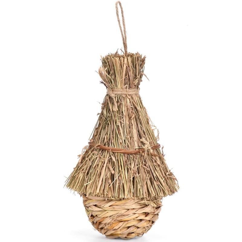 Handwoven Bamboo Bird Nest Shelter Small Birds Eco-Friendly Garden Decor Educational Craft