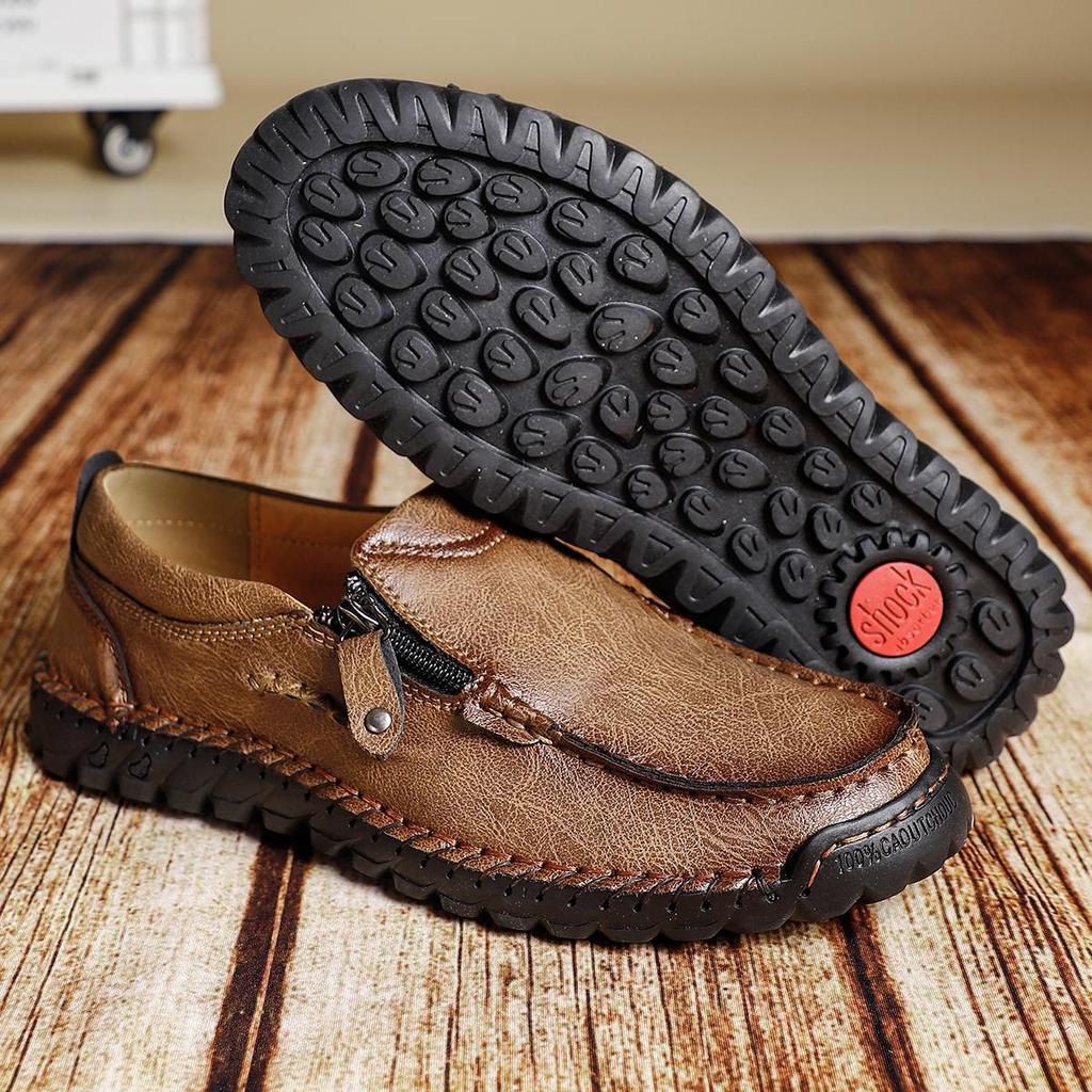 Ręcznie robione męskie buty casualowe z zamszu, wygodne i oddychające mokasyny, męskie buty biznesowe płaskie, buty do jazdy