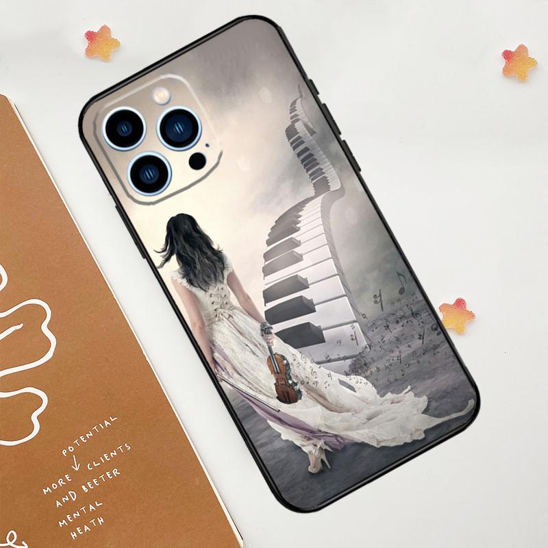 Violin Piano Case For Apple iPhone 12 13 Mini 11 14 15 16 Pro Max Plus X XR XS Max Coque