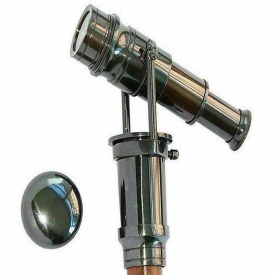 

Трость старинная антикварная латунная телескопическая ручка-шпион деревянная трость подарок