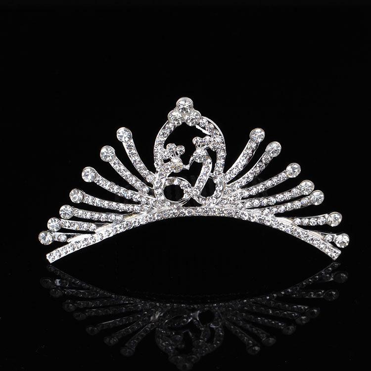 Rhinestone Tiara for Girls - Princess Crown Headpiece, Birthday Gift & Performance Hair Accessory