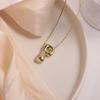 Gold Plated Balloon 26 Letter Necklaces Smooth Stainless Steel Bubble Initial Pendant Chunky Women Personality Chain Jewelry
