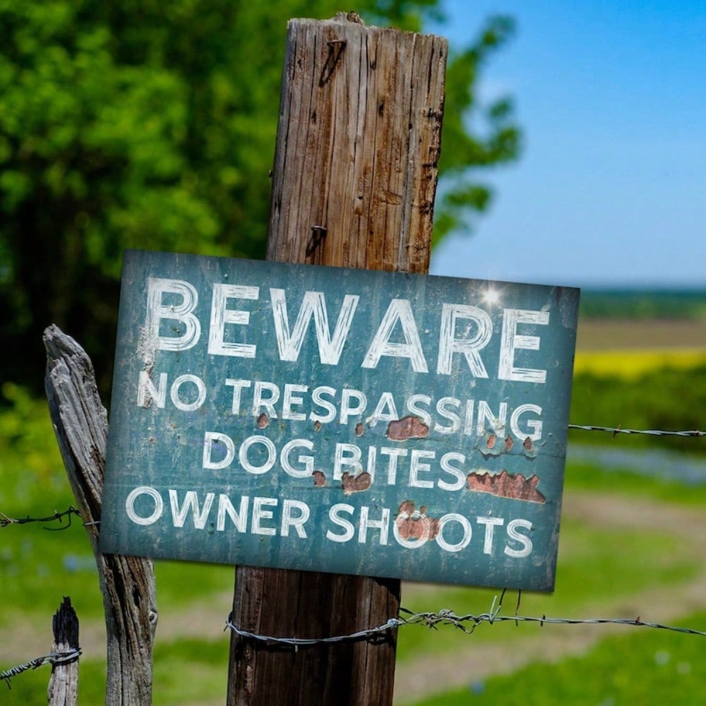Vintage Metal Keep Out Sign Heavy Duty Rustic Warning Signage Ranch Property 20x30