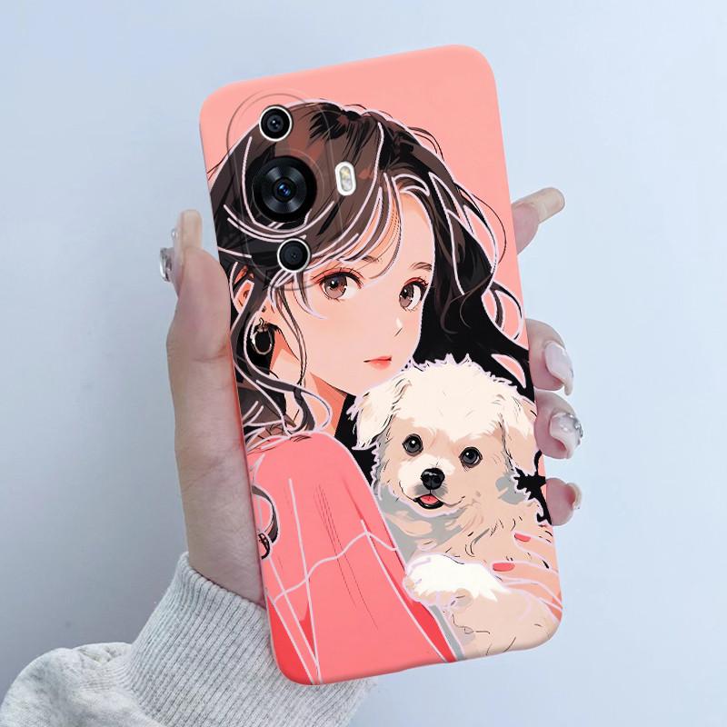 For Huawei Nova 12s Case FOA-LX9 Flower Girl Design Soft Silicone Cover For Huawei Nova 11 Nova11 Pro Ultra Nova12s Phone Cases