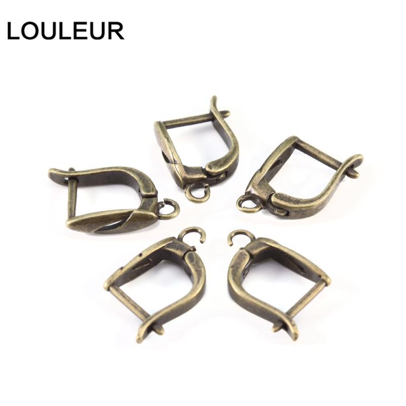 10pcs 11*18mm U Shape Copper Earrings Hooks Plated French Earring Hook Ear Wire Lever Back Open Loop DIY Jewelry Making Findings