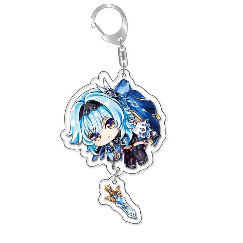 Anime Genshin Impact Porte-clés Acrylique Pendentif Accessoires Présentant les Personnages Yae Miko Xiao Klee Keqing Kazuha Lumine Qualité Premium