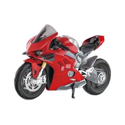 1/12 DUCATI Panigale V4S Corse montāžas versija, sakausējuma motocikla modelis, metāla sacīkšu motocikla modelis, skaņas gaisma, bērnu rotaļlietas, dāvana