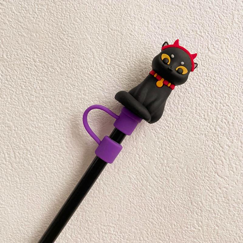 

Cute Hallowmas Pumpkin Straw Cover Suitable For Starbucks 7-8mm Sippy Tumbler Cup Reusable Silicone Sippy Cap Plug Dust Stopper