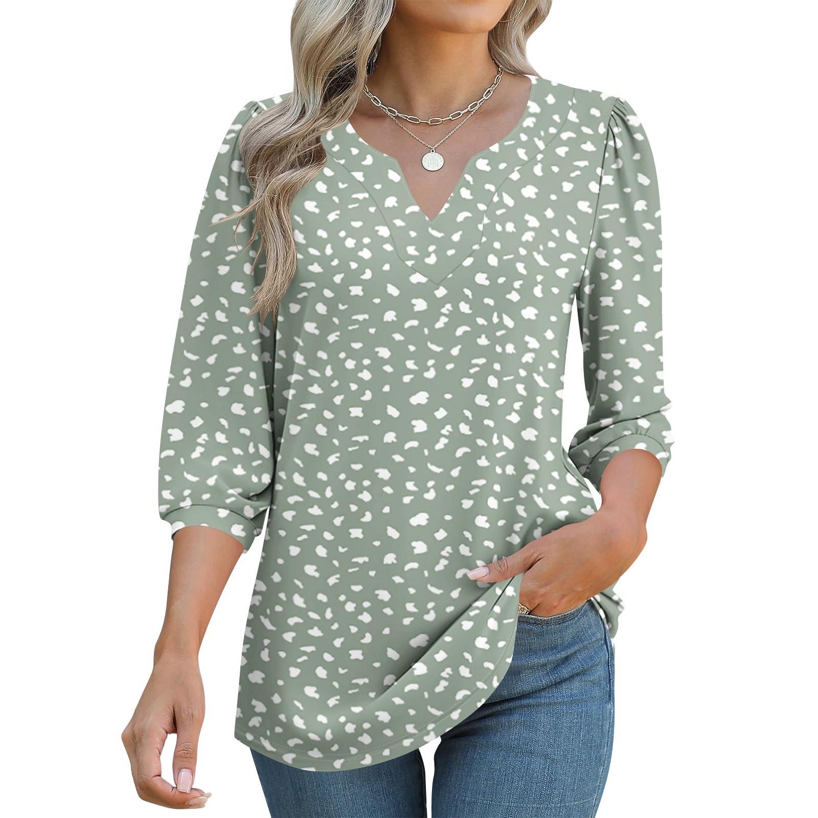 

Женские футболки с рукавом 3/4, футболки с графикой, повседневные базовые топы, пуловеры S