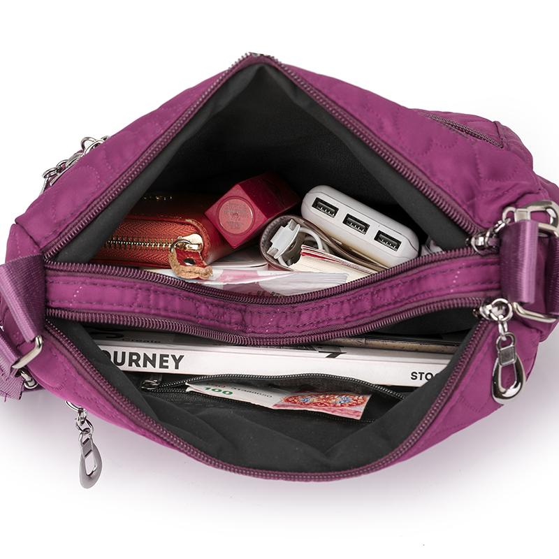Women's Crossbody Bag Multi-Compartment Middle-Aged and Elderly Shoulder Bag Solid Color Mother Bag