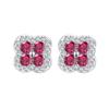2024 Zhuang Sheng Copper Floral Gemstone Retro Stud Earrings for Women