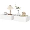 Set of 2 Wall-Mounted Nightstands, Sliding Drawer, 40x30x15 cm, White