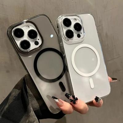 Ultradünne transparente Telefonhülle für iPhone 16 12 14 13 15 Pro Max Plus für Magsafe Magnetic Wireless Charge Clear PC Cover