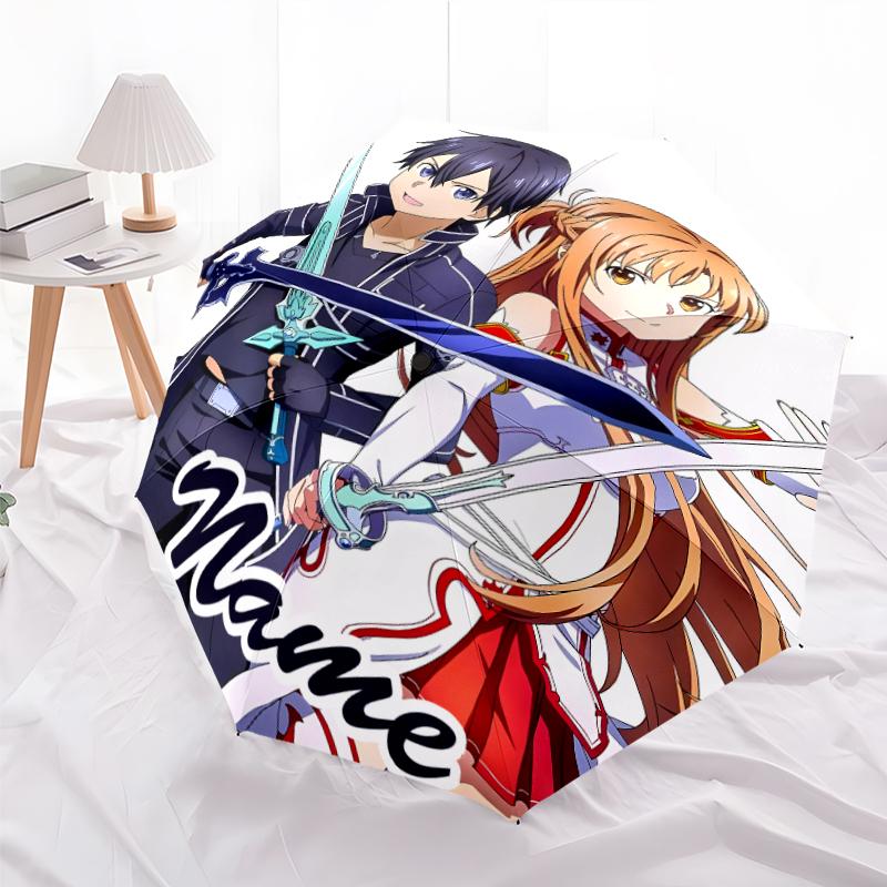 Personalized Name S-Sword Art Online Print Umbrella - Automatic Open/Close, Eight-Rib Durable Frame, Automatic Folding Umbrella