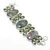 Ruby in Fuchsite, Apatite Gemstone  Ethnic 925 Silver Bracelet 7-8" T1U04