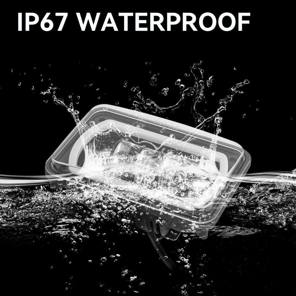 LED Headlamp Sealed Beam Headlamp 1 Pcs with Purple DRL and Yellow Halo 4x6 Inch Motorcycle Headlight for Modify the Suzuki DRZ