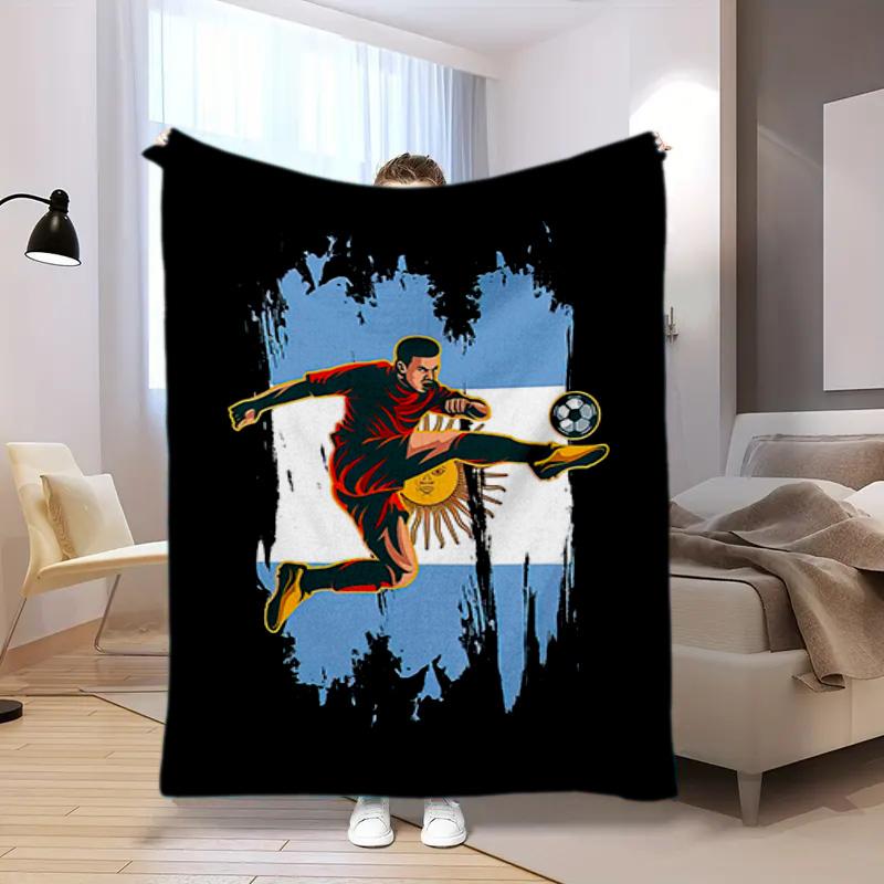 1PC Football pattern blanket, all season lightweight home office outdoor nap multifunctional blanket