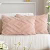 2Pcs Boho Abstract Plush Pillow Covers, Soft Fuzzy Decorative Cushion Cases for Couch, Sofa, Bedroom & Farmhouse Home Decor