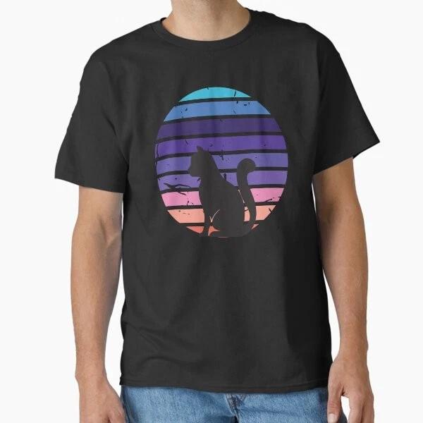 Retro Cat Chill Out Sunset Classic Tshirt Made In Usaaus Tshirt S2xl S