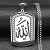 Collier Pendentif Coran Allah Islamique pour Femmes Hommes Acier Inoxydable Couleur Argent Chaîne Musulmane Religieuse Bijoux collier NZZZ871S02