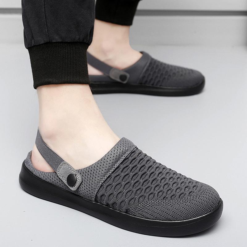 Women Slippers Casual Men Color Sandals Backless Summer Slip On Clogs Black Lightweight Couple Beach Shoes Large Size