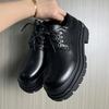 Men's Derby Leather Shoes Luxury designer's new style business office Outdoor Trendy Streets Black Thick soled New Versatile