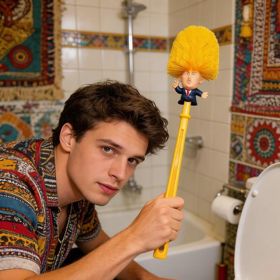 1/2 szt. Szczotka do WC z długą rączką Dekoracja lalki z kreskówki Szczotka do czyszczenia łazienki z podstawką Humorystyczny wystrój łazienki